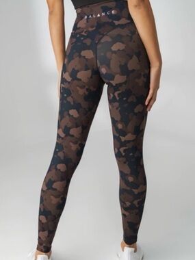 Balance Athletica Brown and Black Camo High-Rise Leggings